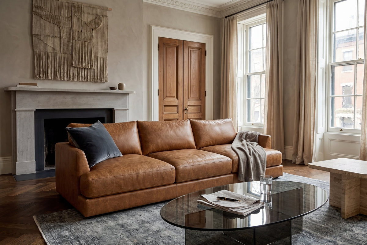 Serena Distressed Leather Sofa
