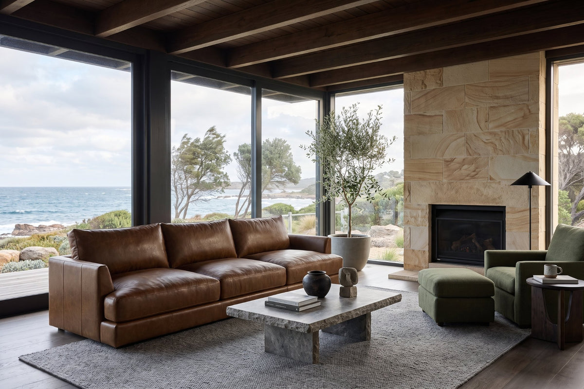 Serena Distressed Leather Sofa