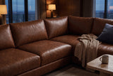 Serena Distressed Leather Sectional Sofa