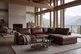 Serena Distressed Leather Sectional Sofa