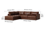 Serena Distressed Leather Sectional Sofa