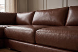 Serena Distressed Leather Sectional Sofa