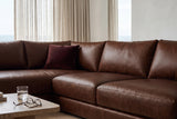 Serena Distressed Leather Sectional Sofa