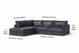 Serena Distressed Leather Sectional Sofa