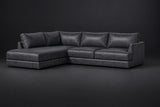 Serena Distressed Leather Sectional Sofa