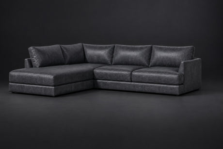 Serena Distressed Leather Sectional Sofa