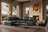 Serena Distressed Leather Sectional Sofa