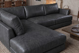 Serena Distressed Leather Sectional Sofa