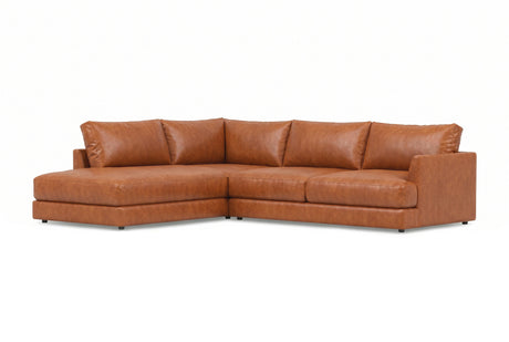 Serena Distressed Leather Sectional Sofa
