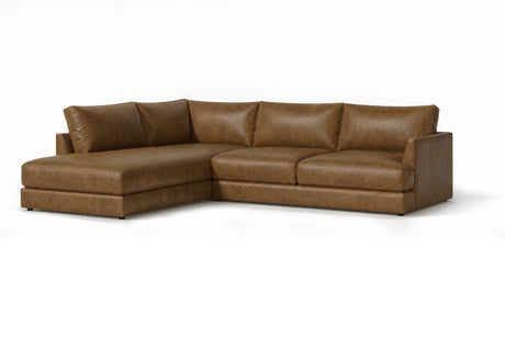 Serena Distressed Leather Sectional Sofa