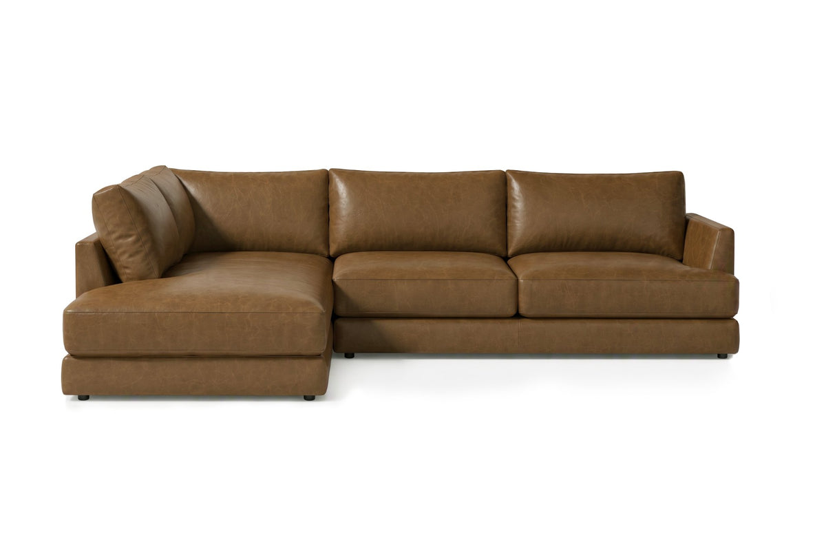 Serena Distressed Leather Sectional Sofa