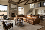 Serena Distressed Leather Sectional Sofa