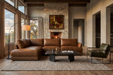 Serena Distressed Leather Sectional Sofa