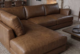 Serena Distressed Leather Sectional Sofa