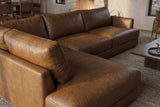Serena Distressed Leather Sectional Sofa