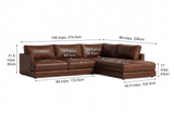Serena Distressed Leather Sectional Sofa