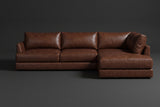 Serena Distressed Leather Sectional Sofa