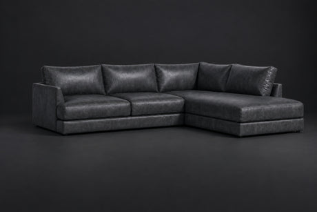Serena Distressed Leather Sectional Sofa