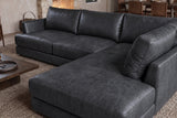 Serena Distressed Leather Sectional Sofa