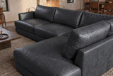 Serena Distressed Leather Sectional Sofa