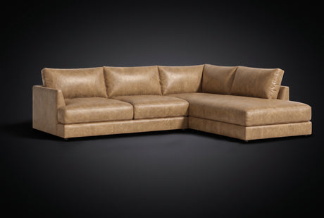 Serena Distressed Leather Sectional Sofa