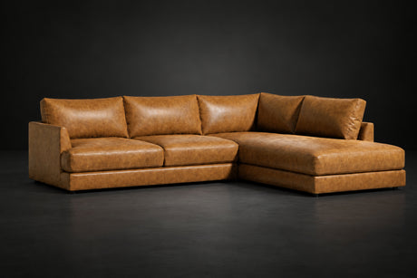 Serena Distressed Leather Sectional Sofa