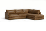 Serena Distressed Leather Sectional Sofa