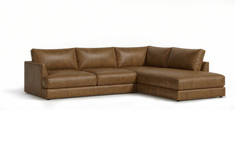 Serena Distressed Leather Sectional Sofa