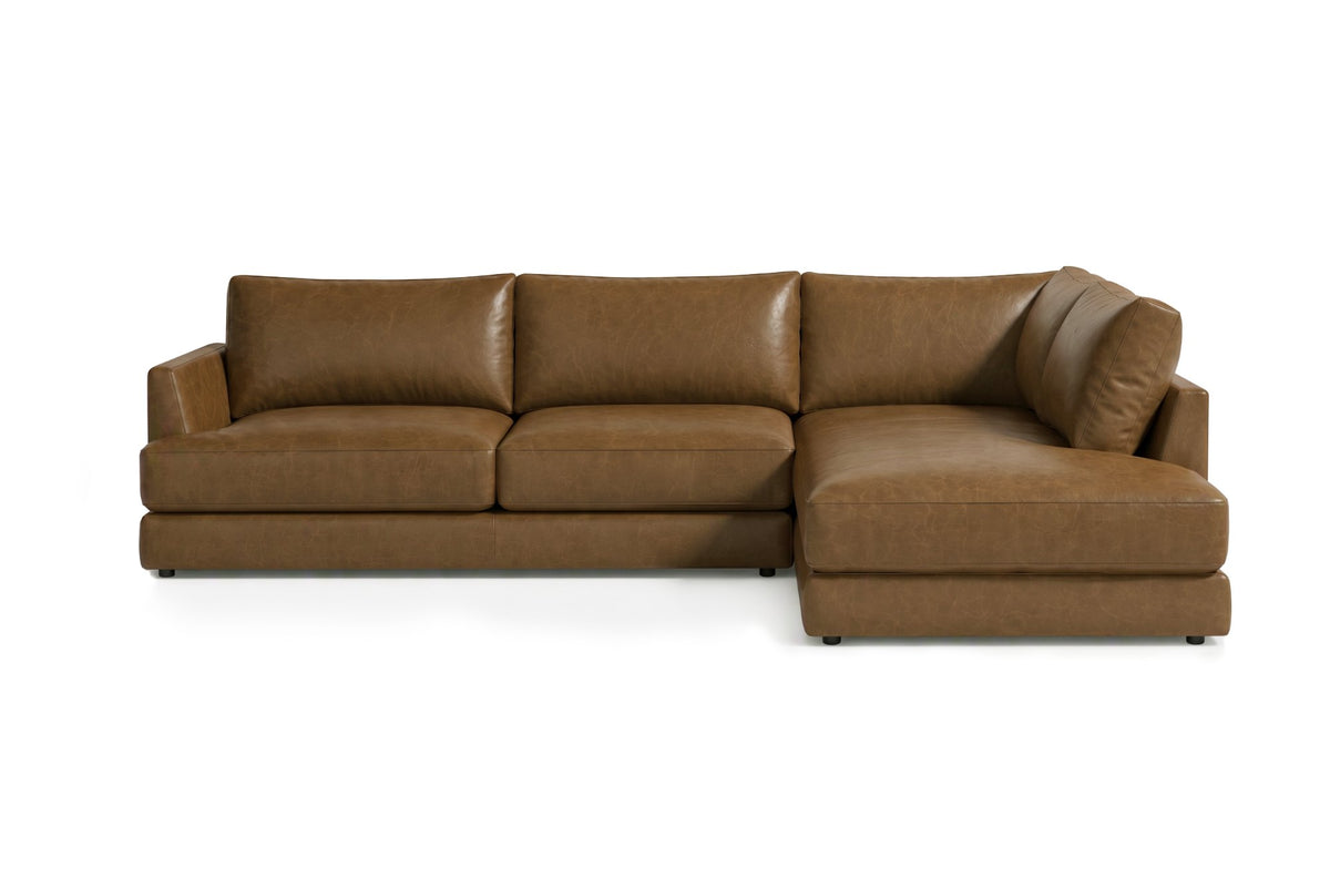 Serena Distressed Leather Sectional Sofa