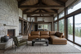 Serena Distressed Leather Sectional Sofa