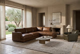 Serena Distressed Leather Sectional Sofa