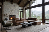 Serena Distressed Leather Sectional Sofa