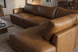 Serena Distressed Leather Sectional Sofa