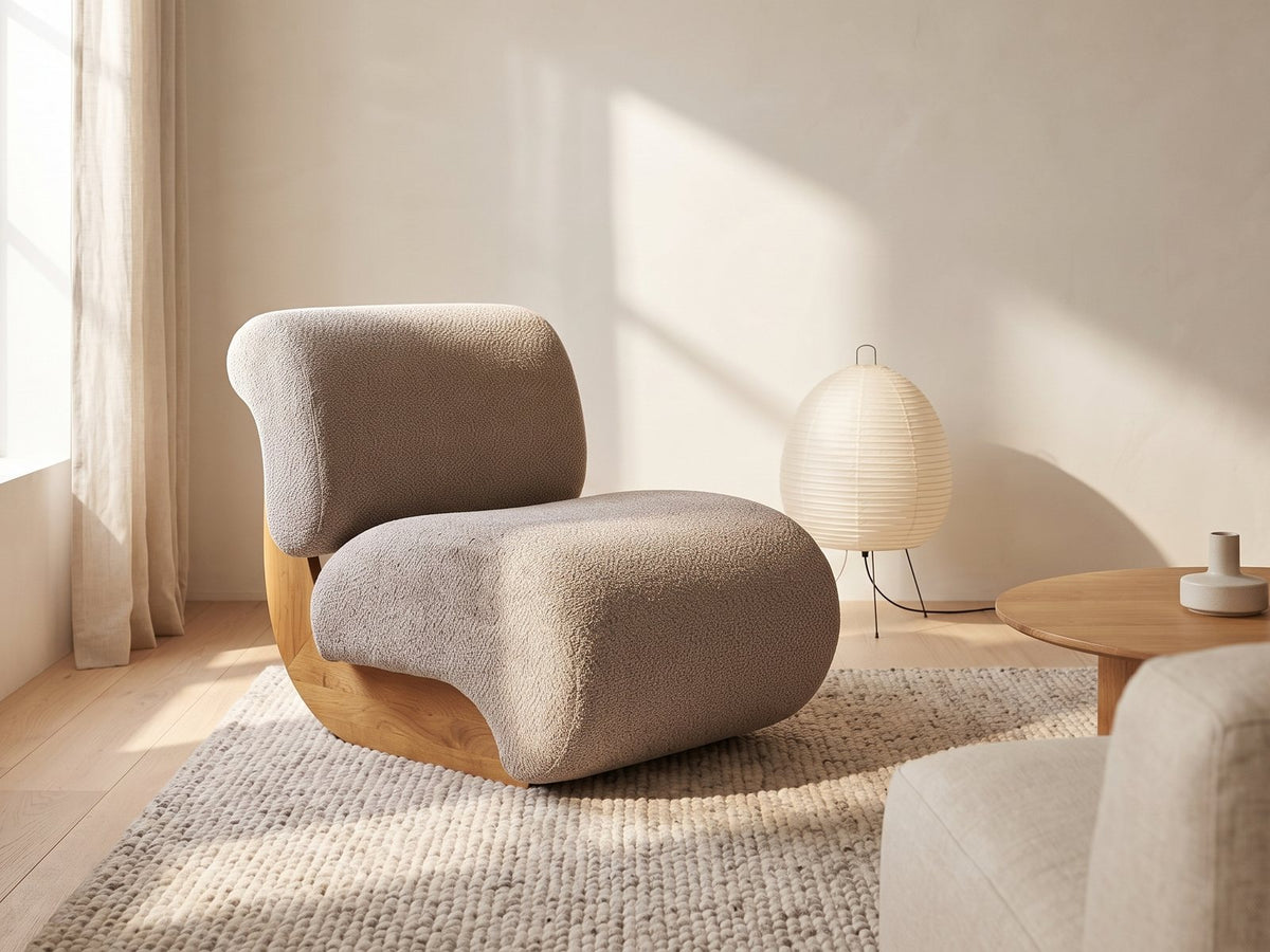 Siena Curved Slipper Chair in a furnished room