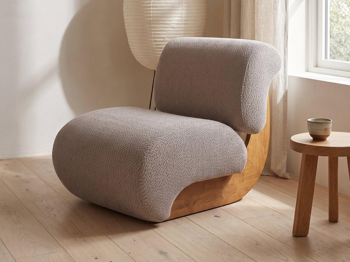 Siena Curved Slipper Chair seen from another angle