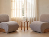 The Siena slipper chair styled in a room setting
