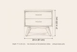 Siniscola nightstand dimensions: 24 in wide, 21 in high, 17 in deep