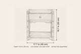 Sinnai nightstand dimensions: 17.7 in wide, 19.7 in high, 13.8 in deep