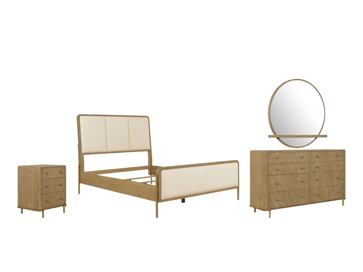 Sirolo Sand Wash and Cream Upholstered Bedroom Set: What's included