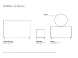 Sirolo Sand Wash and Cream Upholstered Bedroom Set: Dimensions