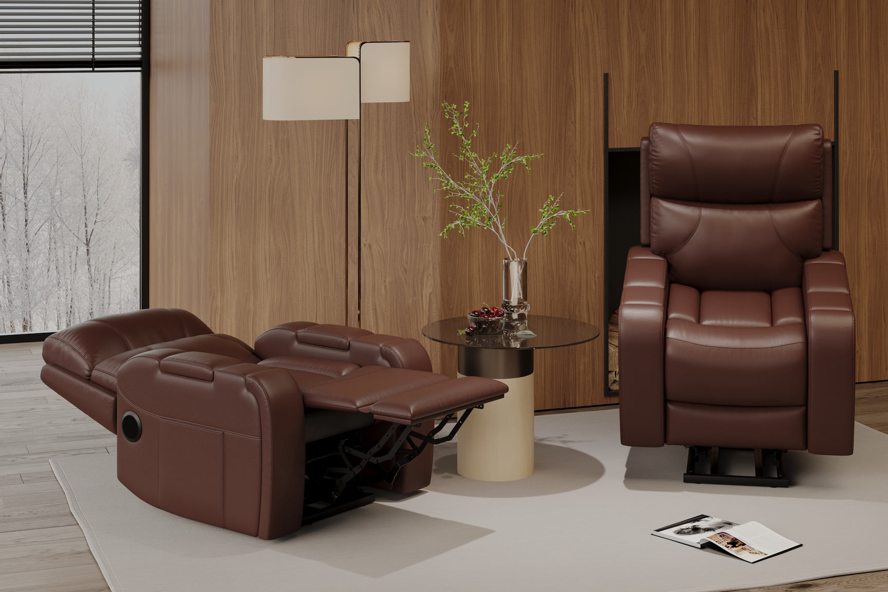 Skov Leather Power Lift Recliner Chair