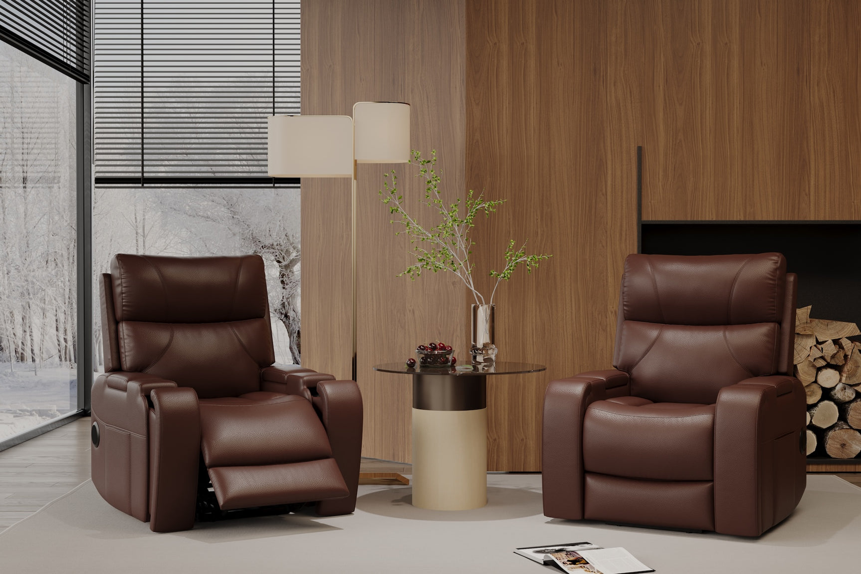 Skov Leather Power Lift Recliner Chair