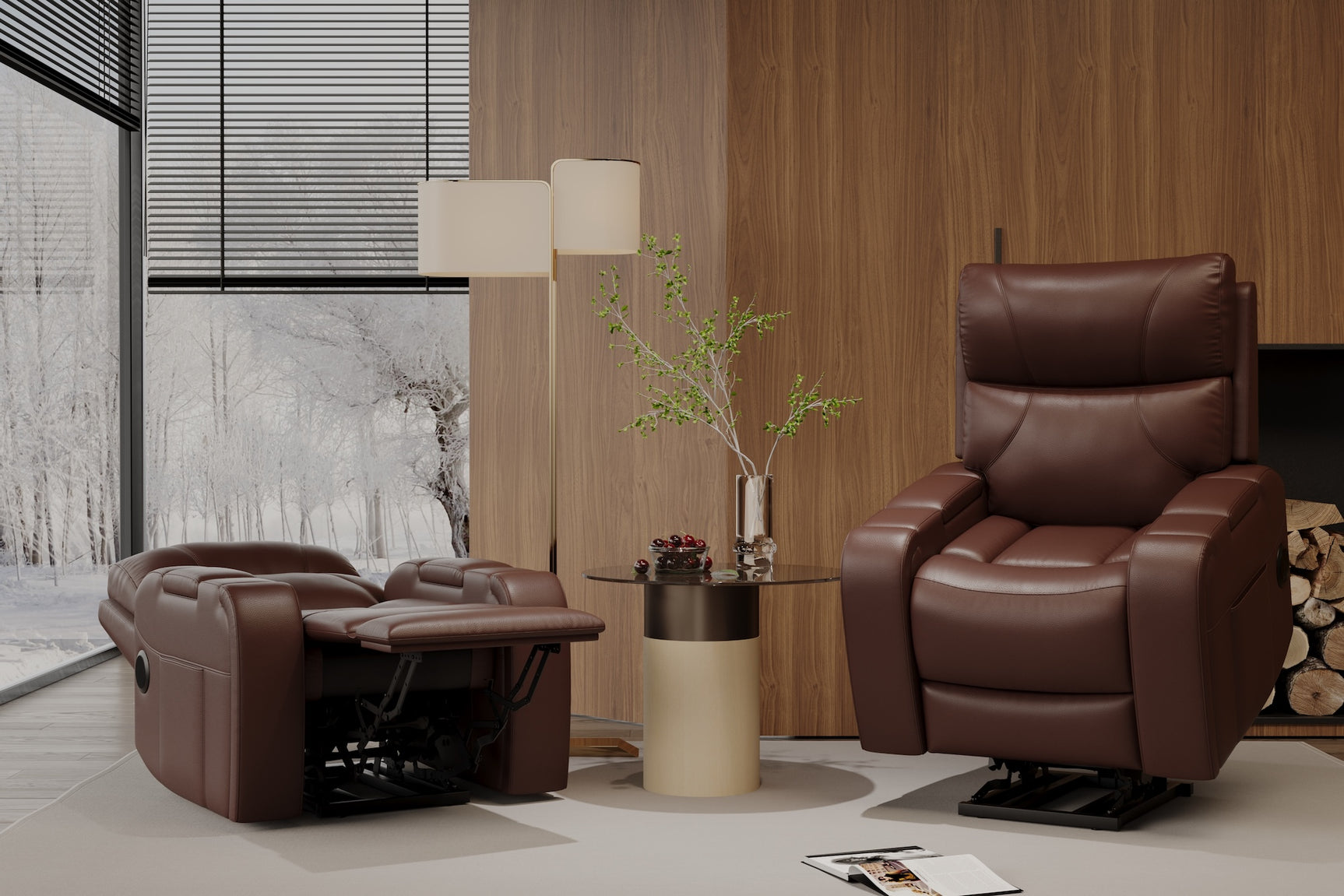 Skov Leather Power Lift Recliner Chair