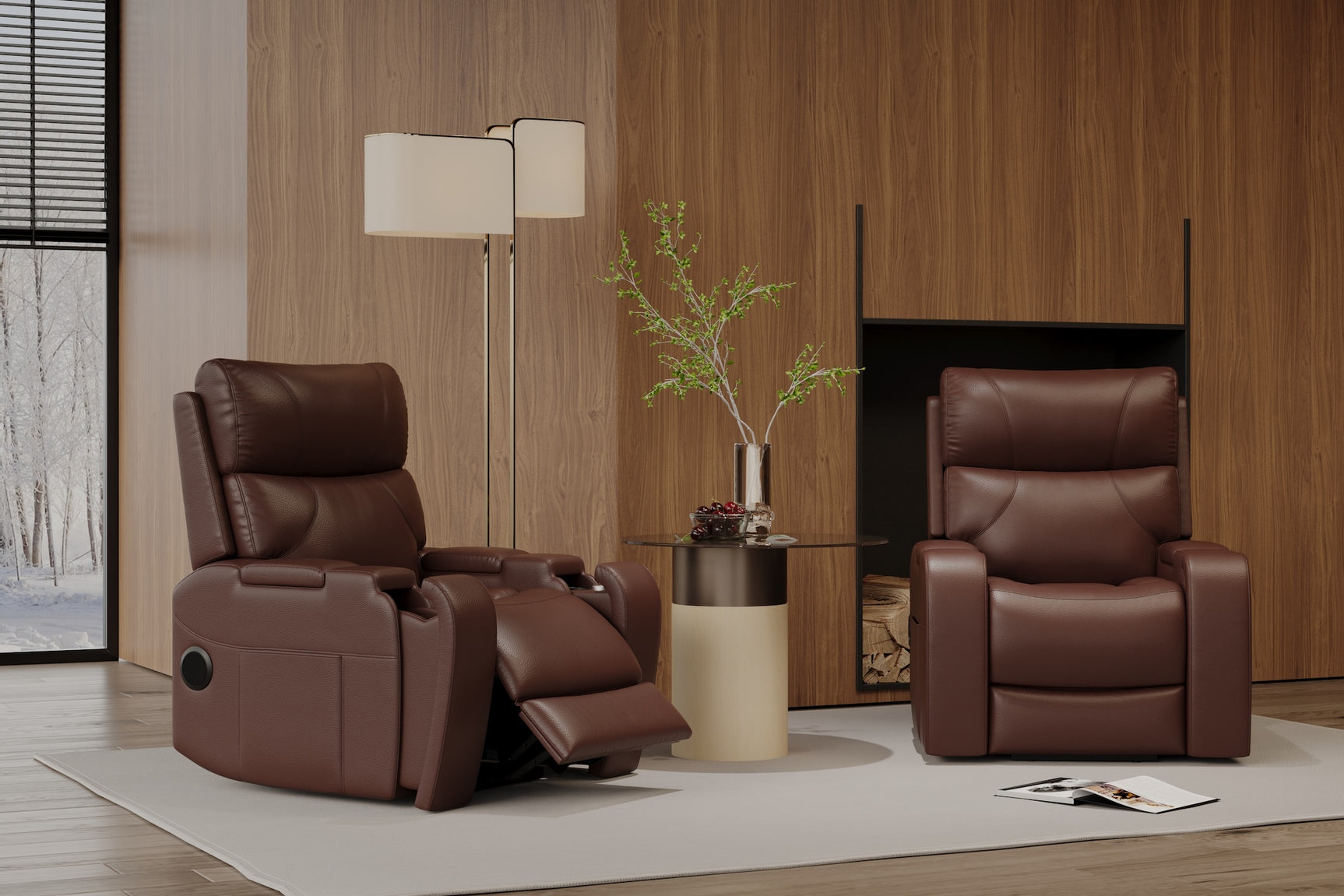Skov Leather Power Lift Recliner Chair
