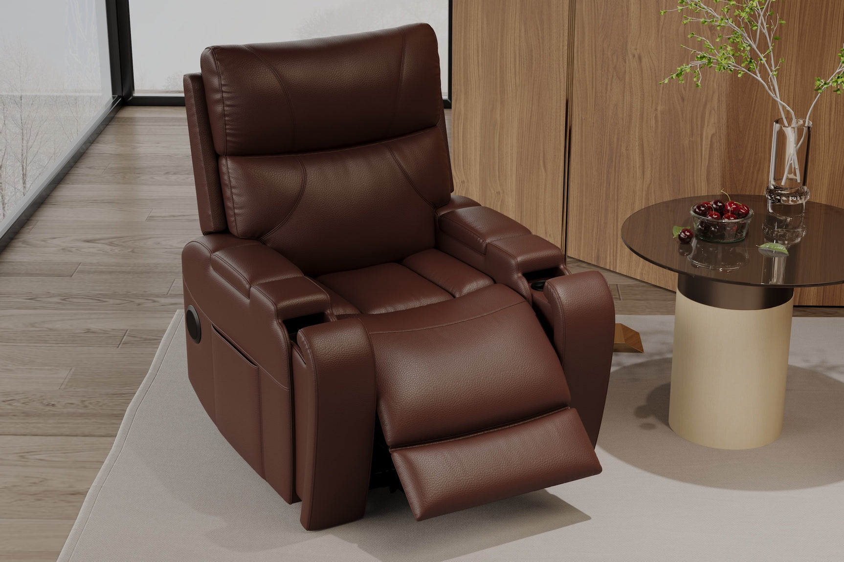 Skov Leather Power Lift Recliner Chair