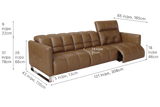 Sofia Distressed Italian Aniline Leather Dual Reclining Sofa