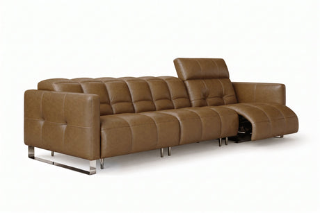Sofia Distressed Italian Aniline Leather Dual Reclining Sofa