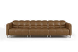 Sofia Distressed Italian Aniline Leather Dual Reclining Sofa