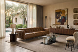 Sofia Distressed Italian Aniline Leather Dual Reclining Sofa