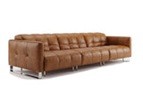 Sofia Distressed Italian Aniline Leather Dual Reclining Sofa